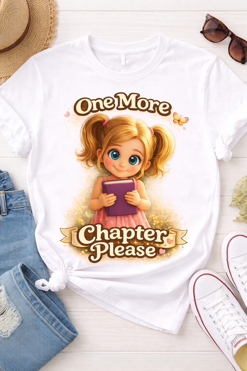 One More Chapter Please Kids T-Shirt - Image 4